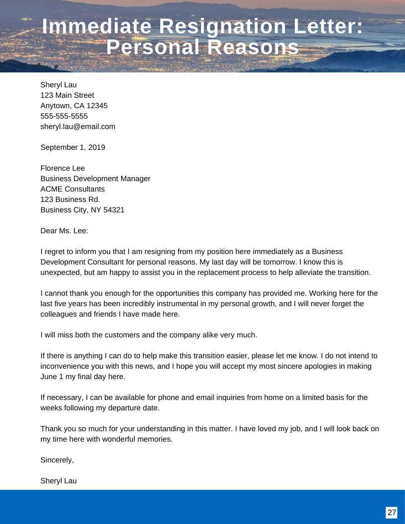 Resignation Letters